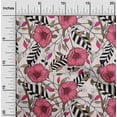 thumbnail image 2 of oneOone Cotton Cambric Pink Fabric Tropical Floral Craft Projects Decor Fabric Printed By The Yard 56 Inch Wide, 2 of 4