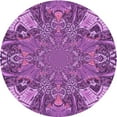 thumbnail image 1 of Ahgly Company Tapis Rond Lavable en Machine Intérieur Transitionnel Magenta Foncé Violet, 6 Pieds Rond, 1 of 7