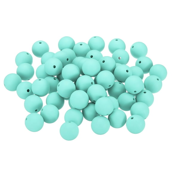 15mm Silicone Beads, 60PCS Silicone Beads Bulk Spacer Beads Focal for Pens Keychain Bracelets, Green