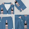 thumbnail image 6 of Top-kevin Women Long Sleeve Pajama Set Comfy Pjs Sets Champagne Bottles Glasses Stars 2 Piece Lounge Set, 6 of 12