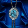 thumbnail image 3 of Bolo Tie para hombres Corbatas occidentales con cordón de cuero de PU Collar con colgante de piedra Corbatas para hombres Decoraciones para el día de San Valentín Adornos Turquesa oscuro seitruly  AP004543-05, 3 of 6