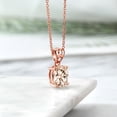 thumbnail image 4 of Gem Stone King 3.23 Ct Oval Peach Morganite 18K Rose Gold Plated Silver Pendant, 4 of 4
