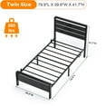thumbnail image 5 of Ktaxon Twin Size Bed Frame with LED Headboard & Footboard, Metal Platform Bed with Charging Station, Black, 5 of 10
