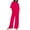 Hot Pink, variant on Amvlyk 2 Piece Sets for Women Summer Round Neck Short Sleeve Tops Wide Leg Pants with Pockets Tracksuit Sets Casual Workout Outfits Fashion Two Piece Sets for Vacation Running Travel Outfits