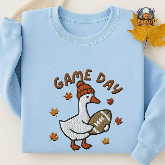 Silly Goose Embroidered Sweatshirt, Football Goose Embroidered Shirt, Goose Game Day Shirt, Tis The Season Halloween Embroidery