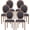 Black Round, variant on Tzicr French Dining Chairs Set of 2,Mid Century Upholstered Dining Chairs with Round Backrest Solid Wood Frame, Farmhouse Dining Chairs for Dining Room, Bedroom, Kitchen.(Beige)