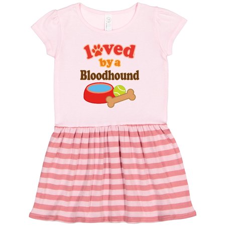 

Inktastic Bloodhound Loved by a (Dog Breed) Gift Toddler Girl Dress