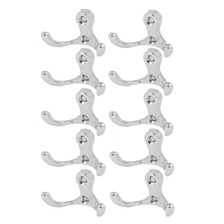 Zinc Hanger - Uxcell Bathroom Bedroom Coat Scarf Bag Zinc Alloy Double Hook Wall Hanger 10Pcs