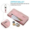 thumbnail image 4 of Wallet Case for Samsung Galaxy A13 5G,Dteck Retro 9 Card Holder Slots Zipper Pocket Handbag Case PU Leather Magnetic Closure Kickstand with Wrist Strap TPU Shockproof Flip Case,Rosegold, 4 of 8