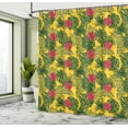 thumbnail image 4 of Ambesonne Tropical Shower Curtain, Exotic Monstera Leaves Art, 69"Wx70"L, Mustard Green Magenta, 4 of 4