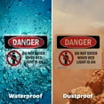thumbnail image 5 of (2 Pack) Do Not Enter When Red Light Is On OSHA Danger Sign 7 Inch X 5 Inch Vinyl Label Decal Sticker Weather Resistant, UV Protected for Workplace, Business, and Construction Site,, 5 of 7