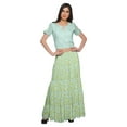 thumbnail image 1 of Moomaya Printed Two Piece Flared Skirt And Crop Top Rayon Ethnic Set For Girls, 1 of 6
