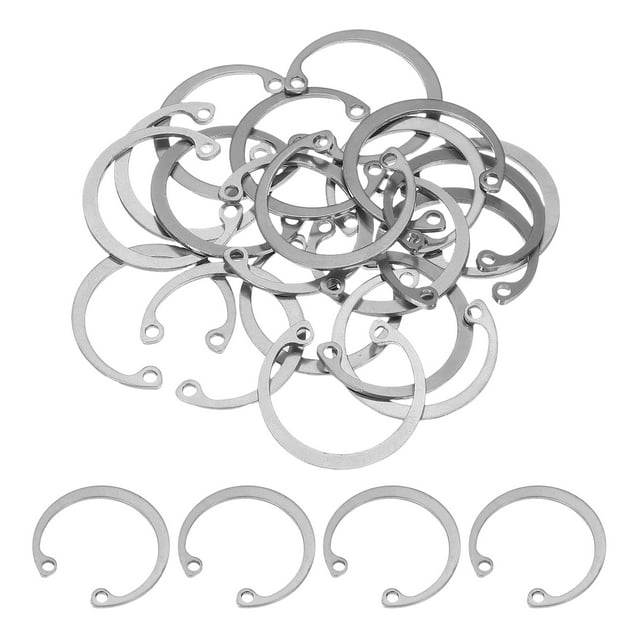 Uxcell Internal Retaining Rings, E-Clip Snap Ring Stainless Steel Internal Circlip for Automobile mm 26 20