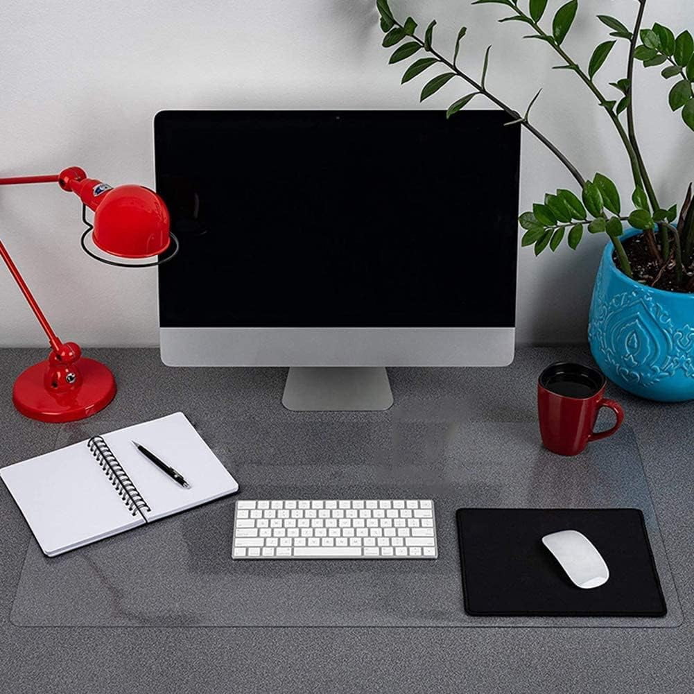 Clear Writing Desk Pad,1.5mm Thick Table Cover Protector,PVC Round Edge Desk Mat,Non-Slip Plastic Desk Mat for Home Offce,Any Surface Needed Protection