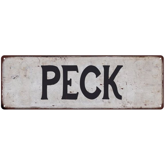 PECK Vintage Look Rustic Chic Metal Sign 8x24 108240036121