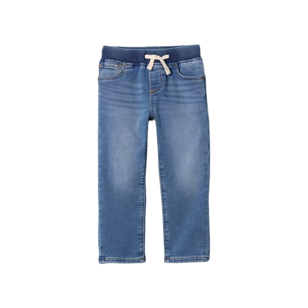 Pantalones de mezclilla ajustados con cintura elástica para bebés varones GAP lavado medio 6-12M