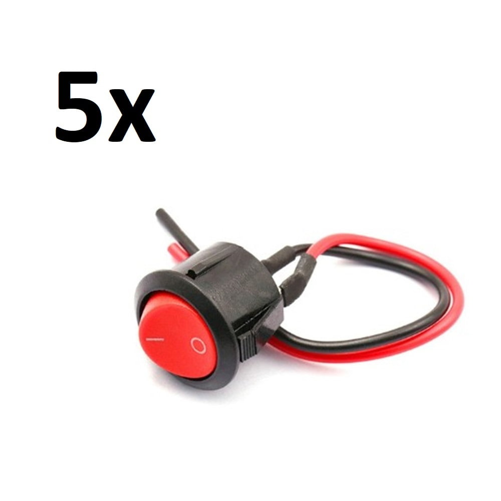 5x-red-round-circle-on-off-rocker-toggle-flip-switch-w-pre-attached