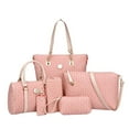 thumbnail image 1 of 6 piezas de bolsos Set Totes Satchels Bag Bolsos de hombro Key Rosado Zulema Bolsos de hombro Cartera de embrague, 1 of 8