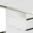 thumbnail image 2 of Benjara Extendable Dining Table with Metal Base, White and Silver, 2 of 5