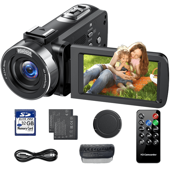 Campark 4K Video Camera Camcorder 42MP Vlogging Camera for YouTube with Remote Control LED Fill Light