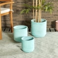 thumbnail image 2 of DecMode 12", 10", 8"H Indoor Outdoor Teal Magnesium Oxide Planter (3 Count), 2 of 8