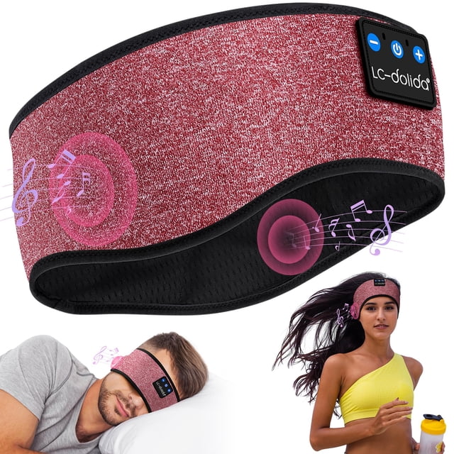LC-dolida Auriculares para Dormir con Diadema Bluetooth, Auriculares Inalámbricos con Altavoces Estéreo HD Ultrafinos, Perfectos para Personas que Duermen de Lado, Deportes, Yoga y Viajes