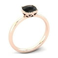 thumbnail image 5 of SuperJeweler 1 Carat Rose Cut Cushion Cut Black Diamond Solitaire Engagement Ring In 14 Karat Rose Gold For Women, 5 of 6
