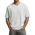 thumbnail image 4 of Men Shirts Short Sleeve Crew Neck Shirt Loose Fit White Tee Shirts Men's Fashion, 4 of 4