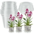 thumbnail image 5 of 12Pcs Orchid Pots with Holes and Saucers Clear Orchids Pots 3.1 Inch / 4 Inch / 5.1 Inch High Plastic Flower Plant Pot Breathable Slotted Plant Pot for Indoor Outdoor, 5 of 6