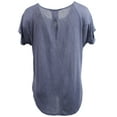 thumbnail image 2 of Plus Size Women Short Sleeve Rhinestone Casual Blouse Tee T Shirt Top Blue 1XL (17039), 2 of 3