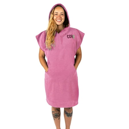 

Cor Surf Poncho Changing Towel Robe with Hood and Front Pocket Doubles Up As A Beach Towel and Blanket Made of Quick Dry Microfiber (Medium - Pink)…