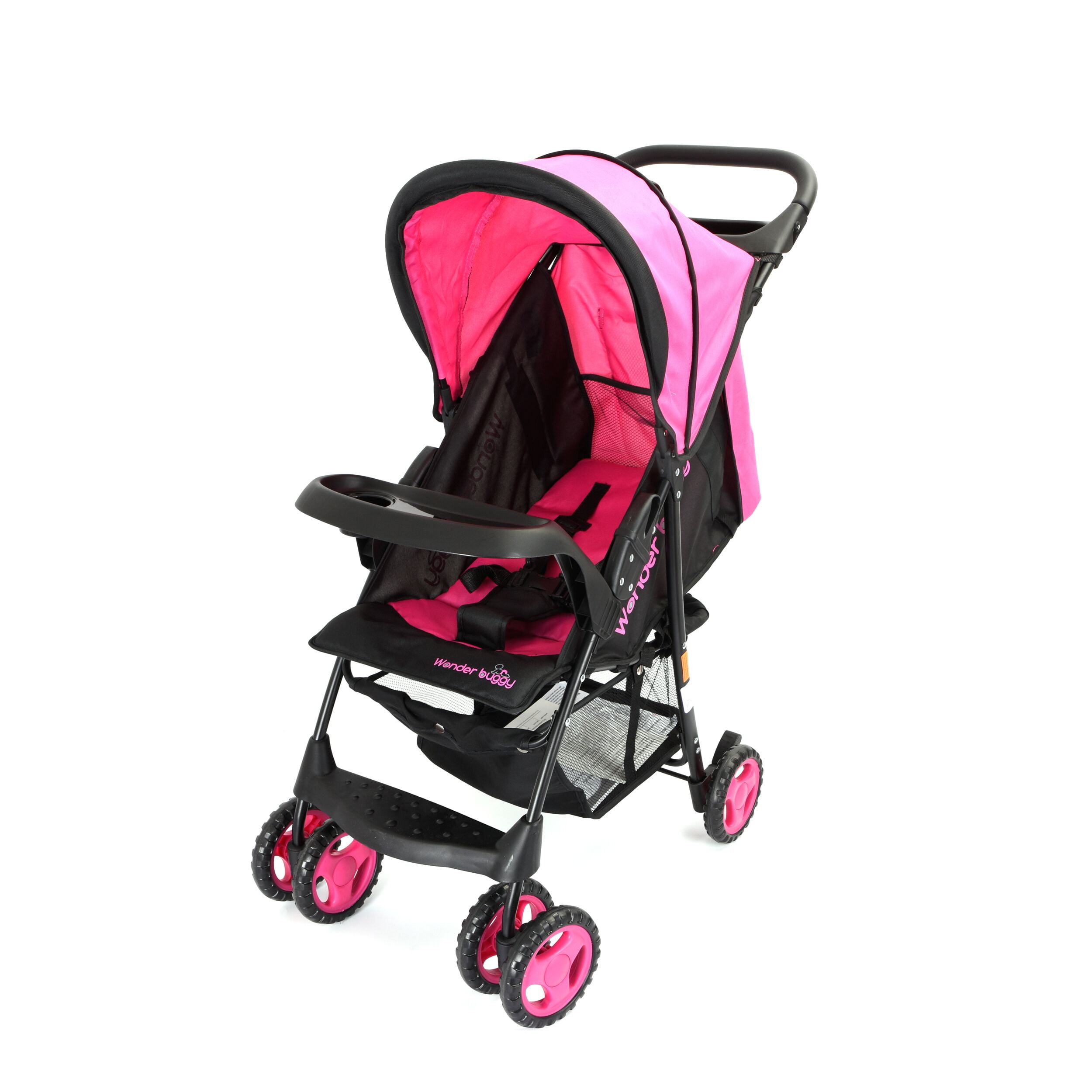 Pink Buy Wonder Products Roadmate Multi Position Compact Stroller with Canopy,Basket & Toy Tray