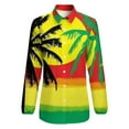 thumbnail image 4 of Palm Trees in Jamaica Colors Long Sleeve Blouse Woman Streetwear Casual Shirts Summer Oversize Woman Streetwear Clothing Birthday Present, 4 of 7