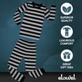 thumbnail image 5 of Elowel Pajama Set for Women and Men 2 Pack 100% Cotton Adult PJs Gray and Black Stripe Size XL, 5 of 7