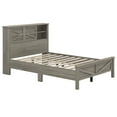 thumbnail image 6 of BEBPILOO Farmhouse Platform Bed with Double Sliding Barn Door, Full Size Rustic Wood Bed with Charging Station, Wood Slats Support, Antique Gray, 6 of 12