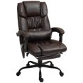 thumbnail image 1 of CoSoTower Chaise de Massage à Vibration 6 Points, Chaise d'Ordinateur Inclinable Réglable en Hauteur avec Repose-Pieds Rétractable, Marron, 1 of 7