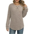 thumbnail image 4 of Ounisa Sweaters for Women Long Sleeve Shirts Crew Neck Sweatshirt Lightweight Casual Tunic Tops, 4 of 5
