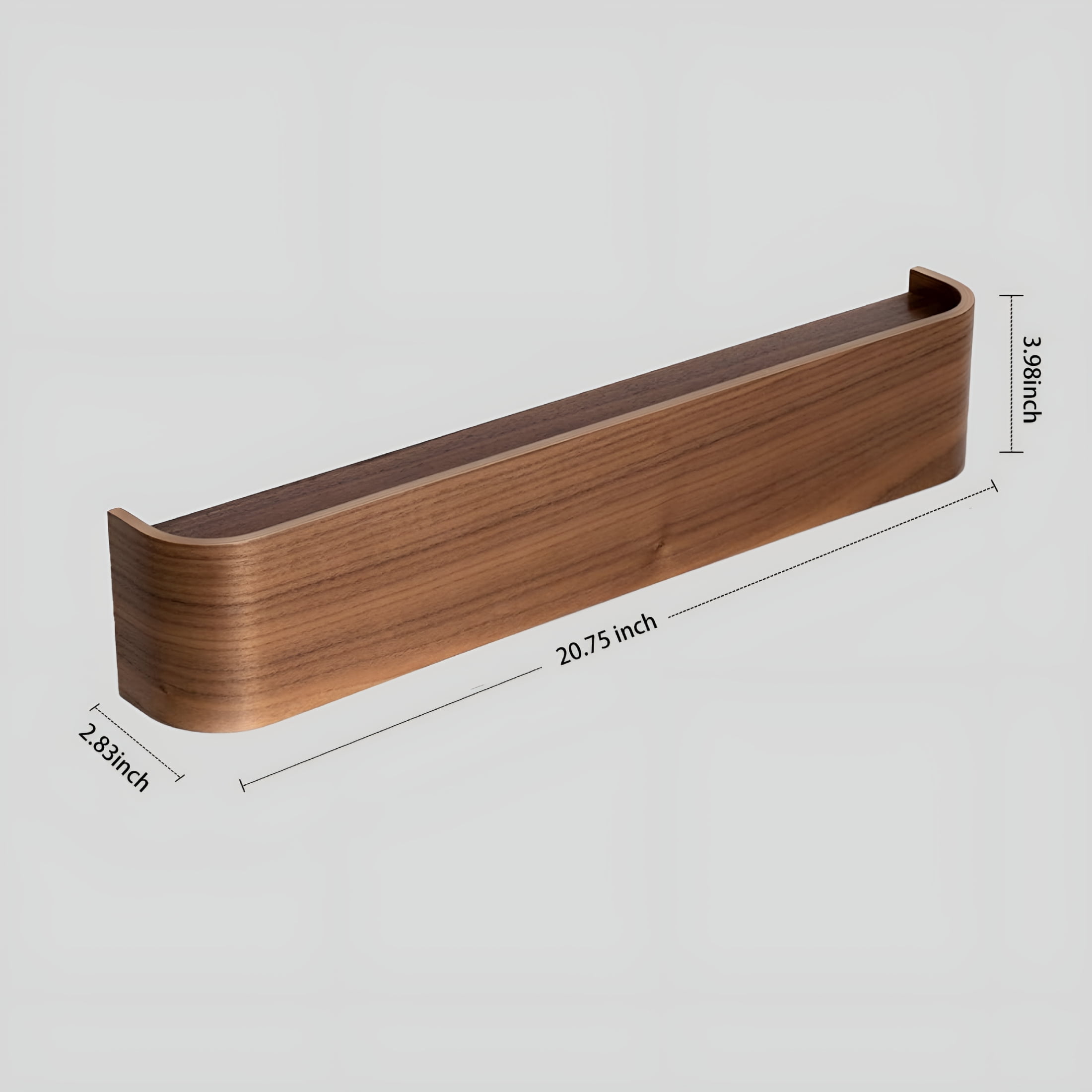 XIBUFE Wall-Mounted Coat Rack – Floating Wood Shelf with Hidden Hooks – Modern Entryway Organizer for Hallway or Closet (Walnut)