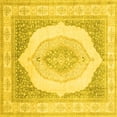 thumbnail image 1 of Ahgly Company Machine Washable Indoor Square Abstract Yellow Modern Area Rugs, 3' Square, 1 of 4
