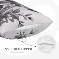thumbnail image 3 of Daiia Monochrome Deer Floral Bedding Waterproof Pillow Protector Zippered Queen – Bed Bug Proof Pillow Encasement-14"x20", 3 of 6