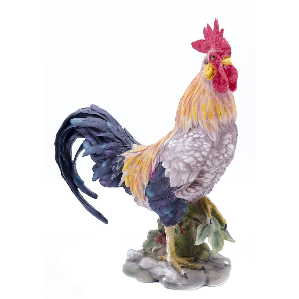COLOURED ROOSTER STATUE