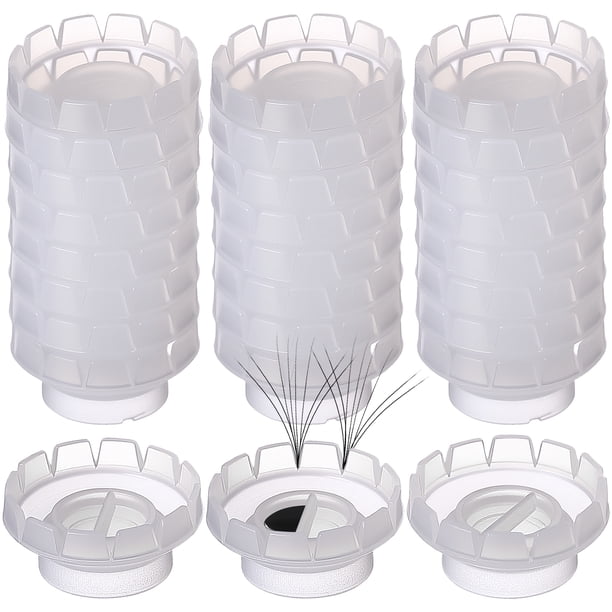 FELTECHELECTR 100 piezas de copa para injerto de pestañas, copa para injerto de pestañas, copa para floración de un segundo, copa de pegamento para floración solar