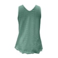 thumbnail image 5 of FUYUDY Women Shirts Summer Solid Color Loose Neck Lace Sleeveless Tops Casual Blouse Tee Shirt Breathable Female Dailywear, 5 of 5