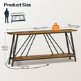 thumbnail image 2 of Console Table, Console Table with Charging Station, Industrial Entryway Table, 2-Tier Foyer Table, Sturdy Frame, Easy Assembly, for Living Room, Entrance, Corridor, Rustic Brown and Black BF152UXG01, 2 of 8