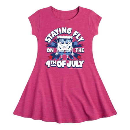 

SpongeBob SquarePants - Fly on the 4th of July - Toddler And Youth Girls Fit And Flare Dress