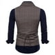 thumbnail image 2 of Chaleco de traje a cuadros cruzado de corte entallado para hombre, chaleco informal de negocios a la moda, 2 of 5