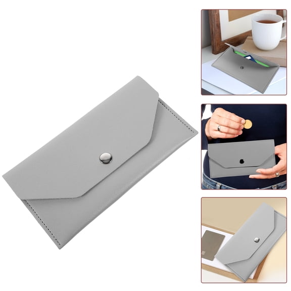 LOLIPPYY Light Grey PU Change Purse with Soft Durable Material and Multifunctional Storage