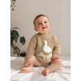 thumbnail image 6 of RUINIXCW Newborn Baby Girl Boy Silly Goose Outfit Knit Sweater Romper Infant Baby Girl Fall Winter Warm Sweaters Clothes Long Sleeve Letter Embroidery Bodysuit, 6 of 8