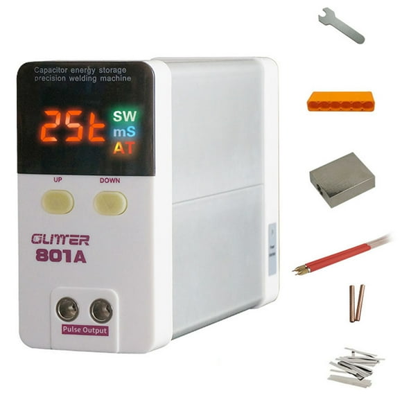 801A Portable 99 Gears Adjustable Mini Spots Welding Machine Digital Color Display with Automatic Induction Weldings Function for Welding Battery and Nickel Sheet