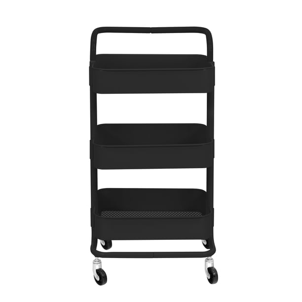 Carrito Organizador Multiusos Onof Onof CAMAA De Metalico 3 Niveles C/ Agarradera Color Negro